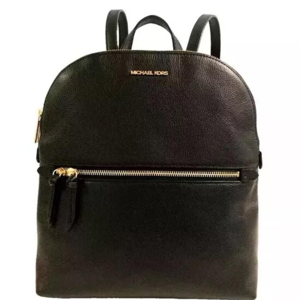 NWT Michael Kors Dallas Slim Leather Backpack Black